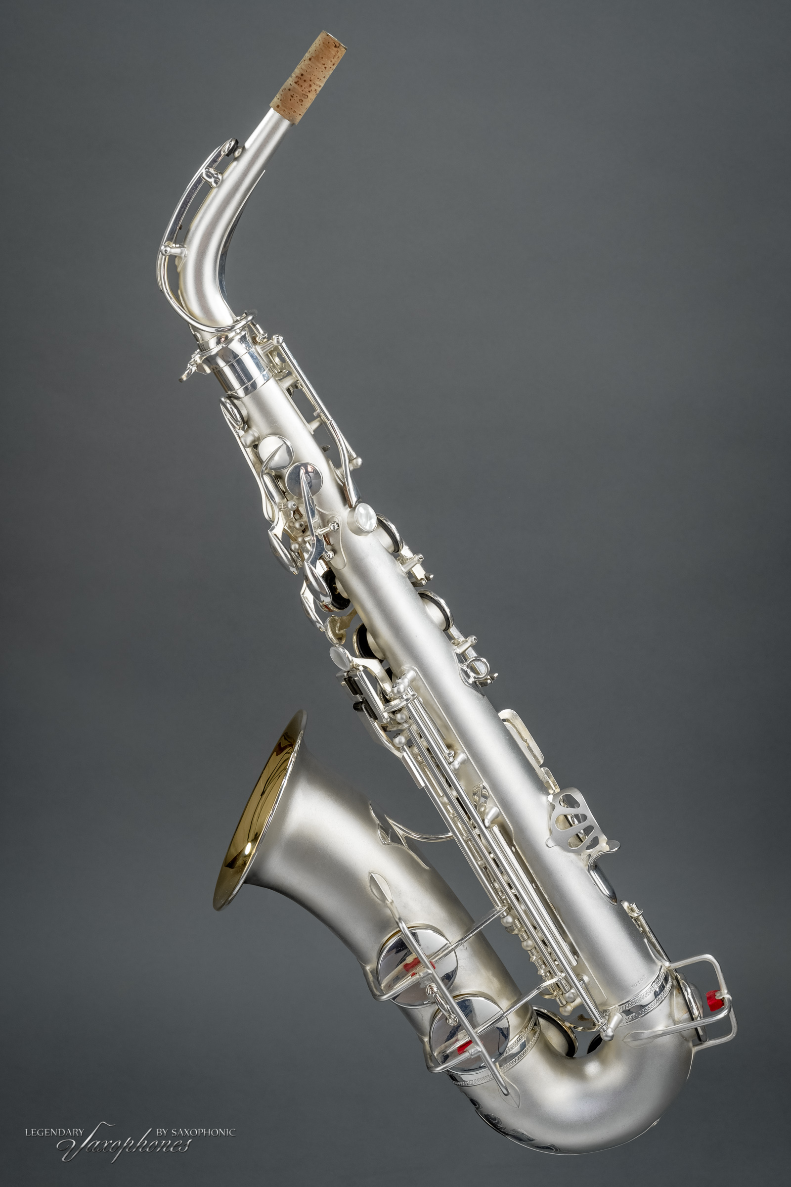 SELMER Super Sax Cigar Cutter Alo Saophone silver-platet versilbert vergoldeter Becher gold-washed bell engraving Gravur 1932 17xxx