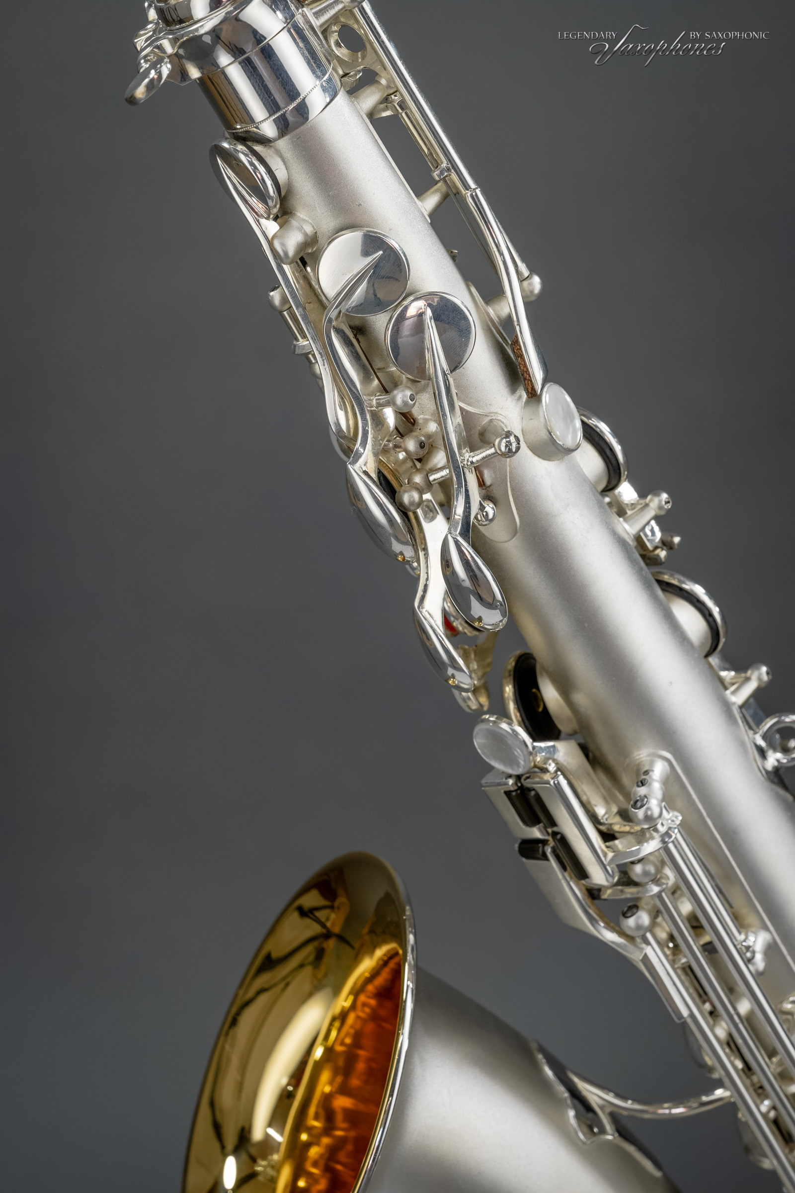 SELMER Super Sax Cigar Cutter Alo Saophone silver-platet versilbert vergoldeter Becher gold-washed bell engraving Gravur 1932 17xxx