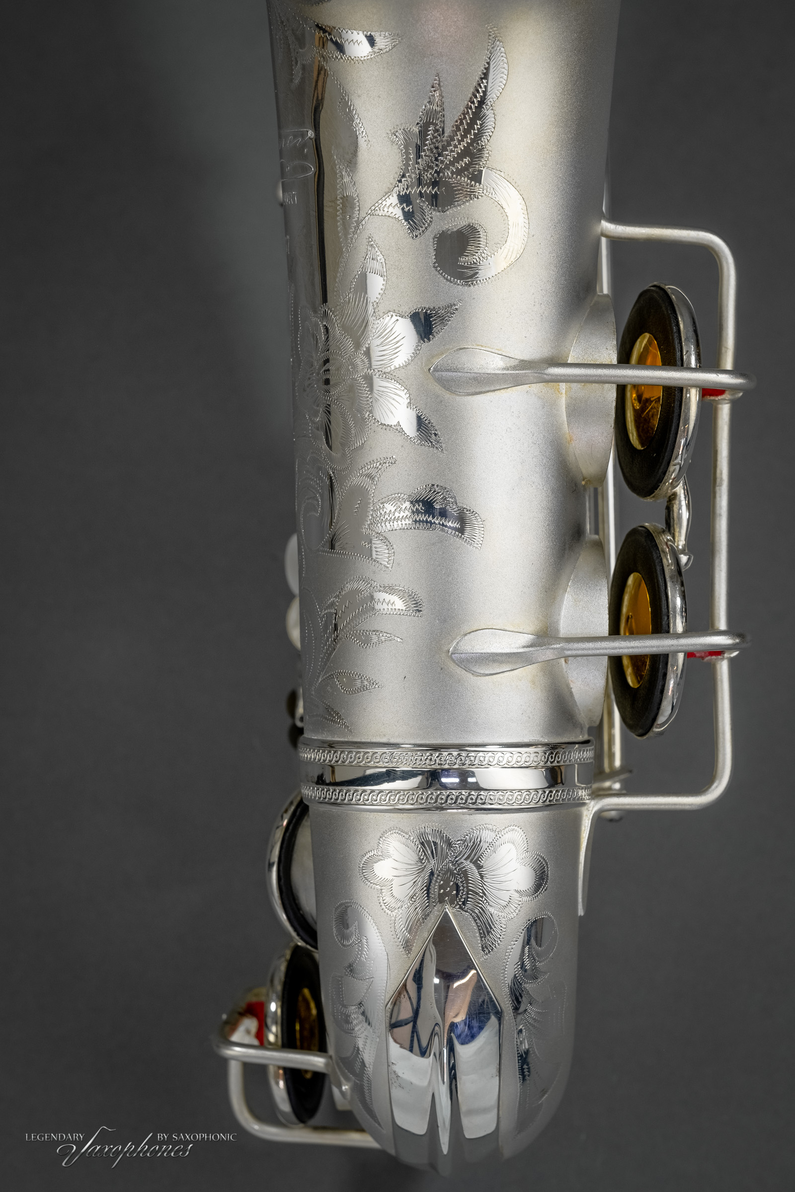 SELMER Super Sax Cigar Cutter Alo Saophone silver-platet versilbert vergoldeter Becher gold-washed bell engraving Gravur 1932 17xxx